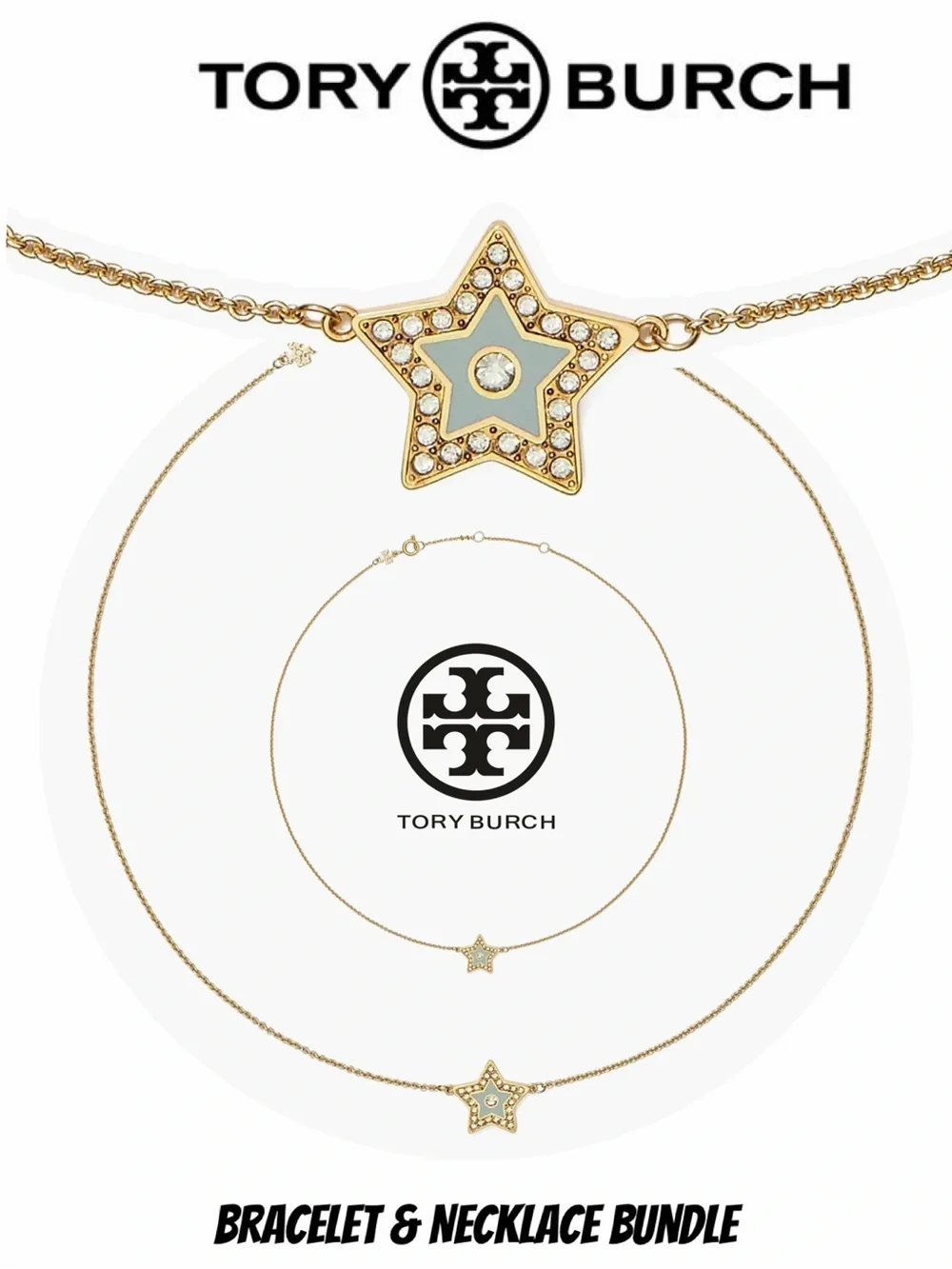 TORY BURCH KIRA STAR NECKLACE & BRACELET BUNDLE
